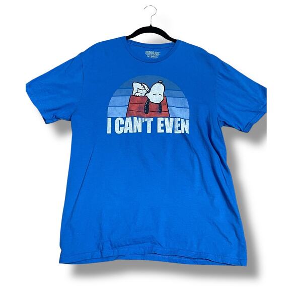 Hybrid Peanuts Snoopy Doghouse Charlie Brown Tee Large I Cant Even Graphic Top - Picture 3 of 10